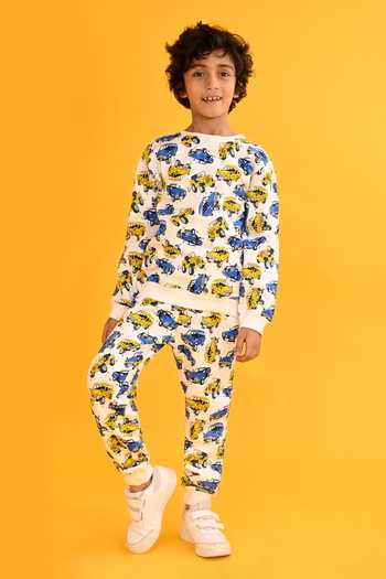 Anthrilo Cars Print Sweatshirt & Joggers Set 
