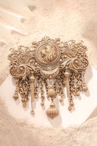 Cosa Nostraa Antique Gold Lion Design Brooch 