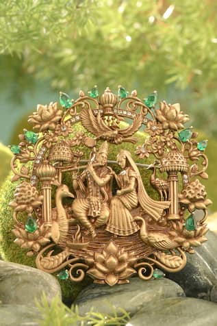 Cosa Nostraa Antique Gold Radha-Krishna Brooch 