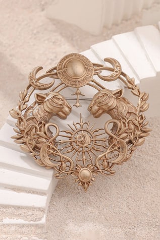 Cosa Nostraa Twin Tigers Filigree Brooch 