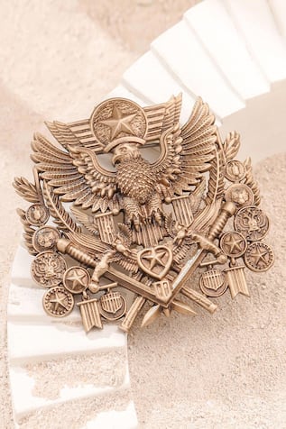 Cosa Nostraa Antique Eagle Crest Brooch 