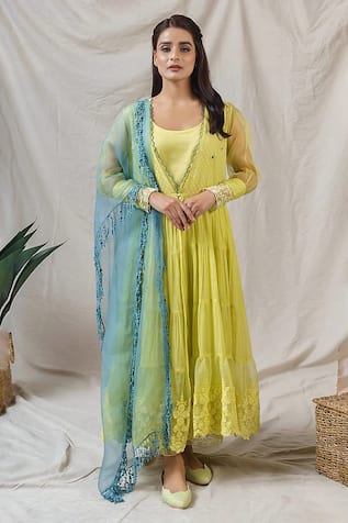 Naaz By Noor Floral Embroidered Anarkali Set 