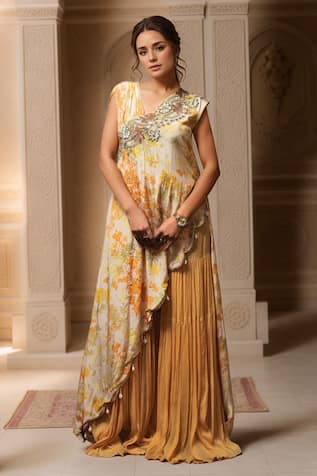 Samyukta Singhania Floral Print Tunic With Sharara 