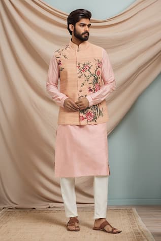 Arihant Rai Sinha Floral Blossom Print Bundi Kurta Set 