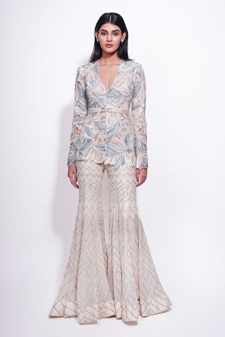 Ritika Mirchandani Peplum Cutwork Embroidered Kurta Set 