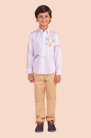 Hot Air Balloon Embroidered Shirt 