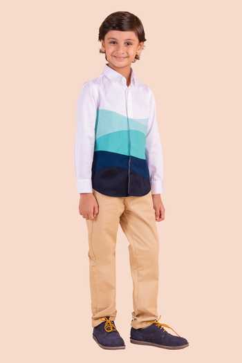 Partykles Multi Color Wave Patchwork Shirt 