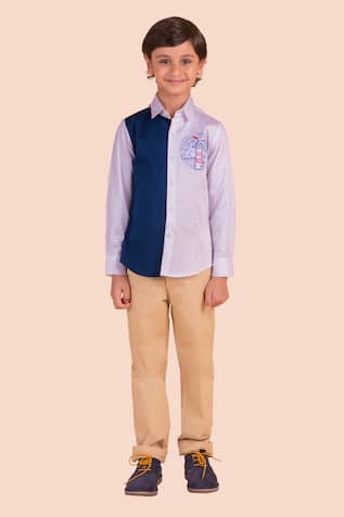 Partykles Light House Motif Embroidered Shirt 
