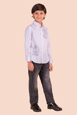 Partykles Gorilla Thread Work Cotton Shirt 