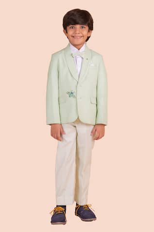Partykles Dragonfly Embroidered Green Blazer 