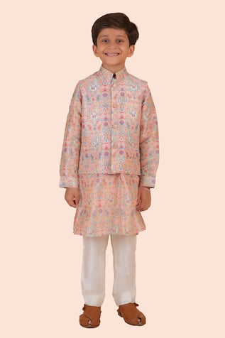 Partykles Floral Paisley Print Kurta Set 