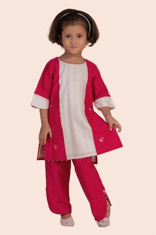Partykles Sequin Heart Motif Kurta Set 