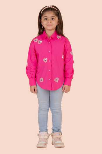 Partykles Fuchsia Pink Sequin Heart Shirt 