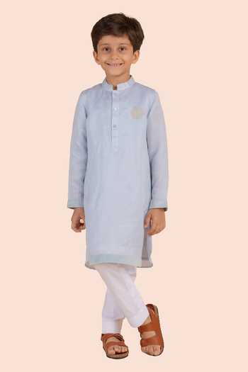 Partykles Thread Embroidered Lion Kurta Set 