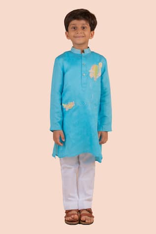 Hot Air Balloon Embroidered Kurta With Pant 