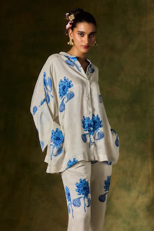 Jodi Floral Handblock Print Shirt 