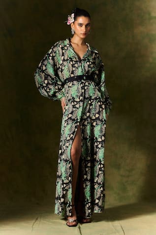 Jodi Floral Handblock Print Maxi Dress 