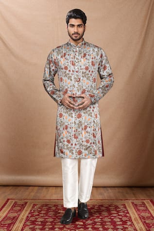 Vine Print Gota Kurta 