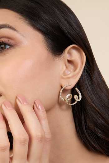 Isharya Cubic Zirconia Gold Stud Earrings 