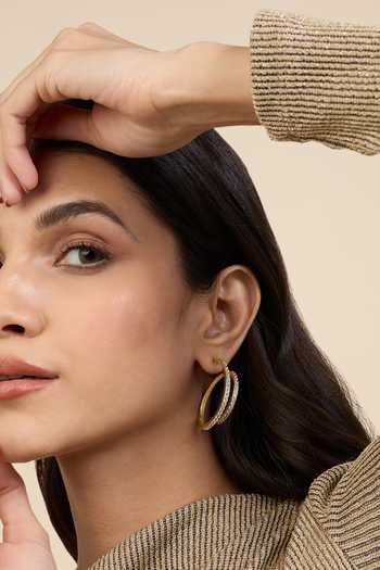 Isharya Cubic Zirconia Gold Hoops 