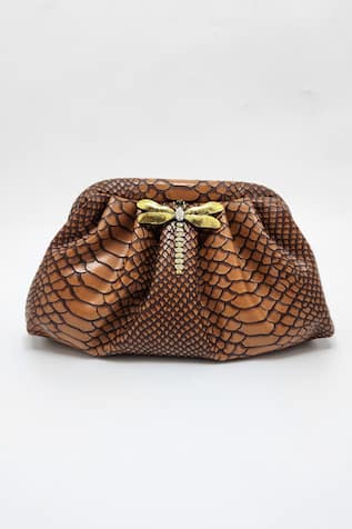 Adwita Bags & Jewels Gradient Textured Dragonfly Brooch Bag 