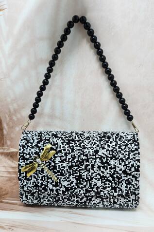 Adwita Bags & Jewels Gradient Cut Dana Handbag With Brooch 