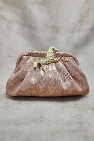 Embellished Animal Pattern Pouchette Bag 
