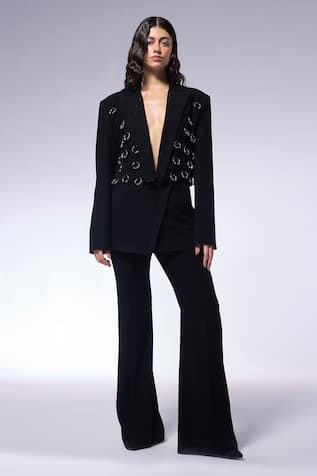 Cilvr Black High Waist Wide Leg Pant 