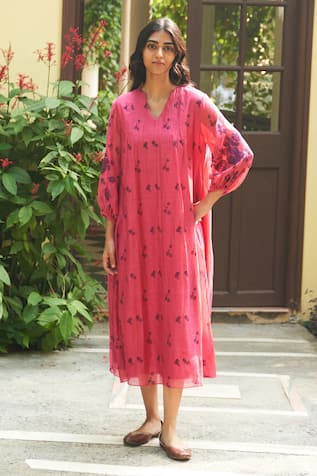 Vaayu Scattered Floral Print Dress 