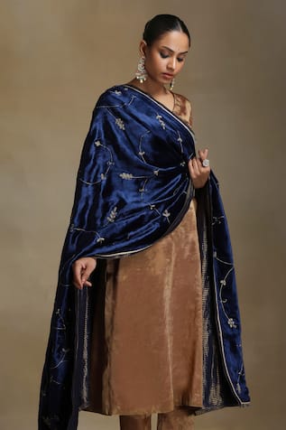 Flower Vine Hand Embroidered Dushala 