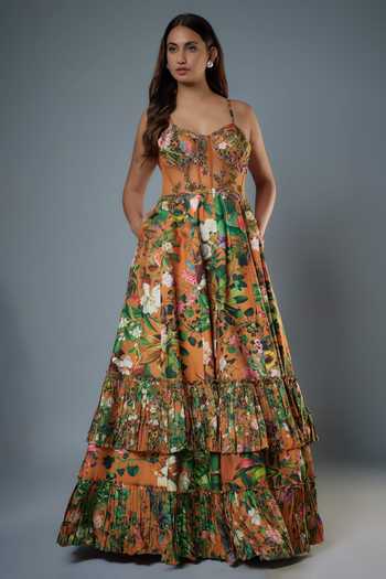 Rocky Star Botanical Print Corset Gown 