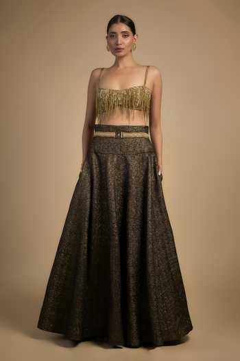 Rocky Star Gold Bead Embellished Mermaid Lehenga Set 