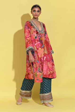 Rishi And Vibhuti Bahar Print Kurta Set With Pant 