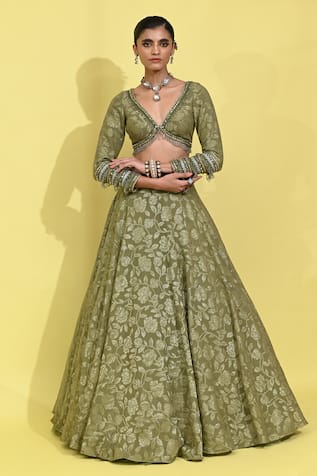 Rishi and Vibhuti Ambrosia Woven Lehenga With Blouse 