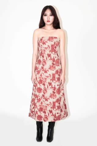 Leh Studios Meredith Floral Print Tube Dress 