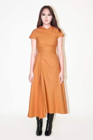 Leh Studios Petra Plain Draped Dress 