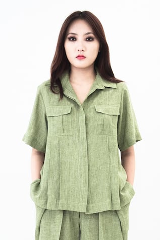 Leh Studios Pleated Safari Shirt 