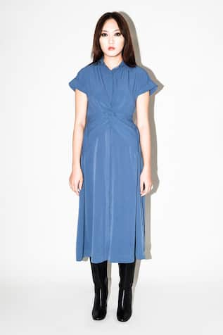 Leh Studios Twisted Draped Plain Dress 