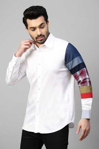 Echke Patchwork Sleeve Shirt 