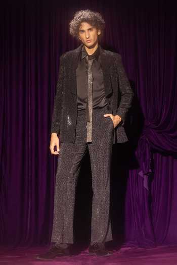 Chhaya Mehrotra Rhinestone Embellished Jacket Pant Set 