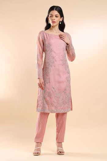 Amrta By Guneet Kondal Enchanted Lake Blossom Kurta Set 