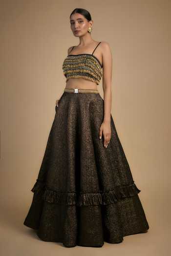 Rocky Star Gold Bead Embellished Lehenga Set 