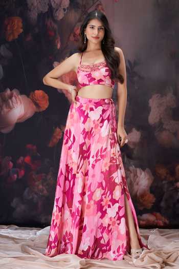 Amani Floral Print Blouse & Skirt Set 