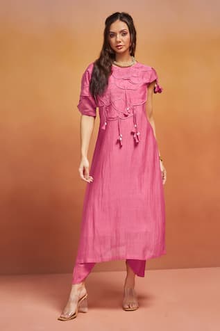 SHIKHA MALIK Cutwork & Cording Detail Kurta & Tulip Pant Set 