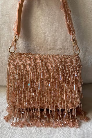 Crystal Tassel Bucket Bag 