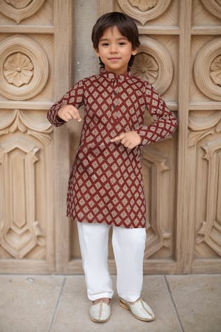 Arihant Rai Sinha Printed Mandarin Collared Kurta With Pyjama 