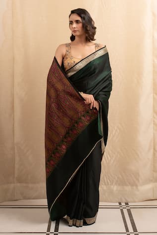 Priyanka Raajiv Rukma Paisley Tanchoi Saree With Running Blouse 