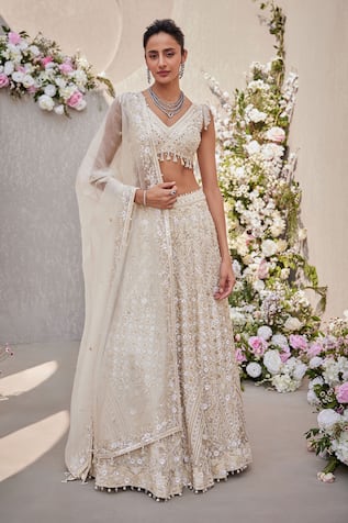 SAISHA Tonal Dabka Embroidered Bridal Lehenga Set 