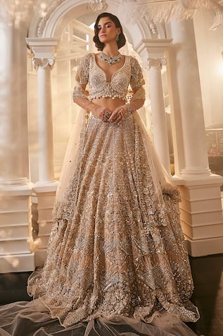 Swish By Dolcy And Simran Floral Embroidered Bridal Lehenga Set 