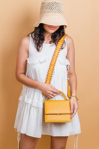 Structured Leather Sling Bag 